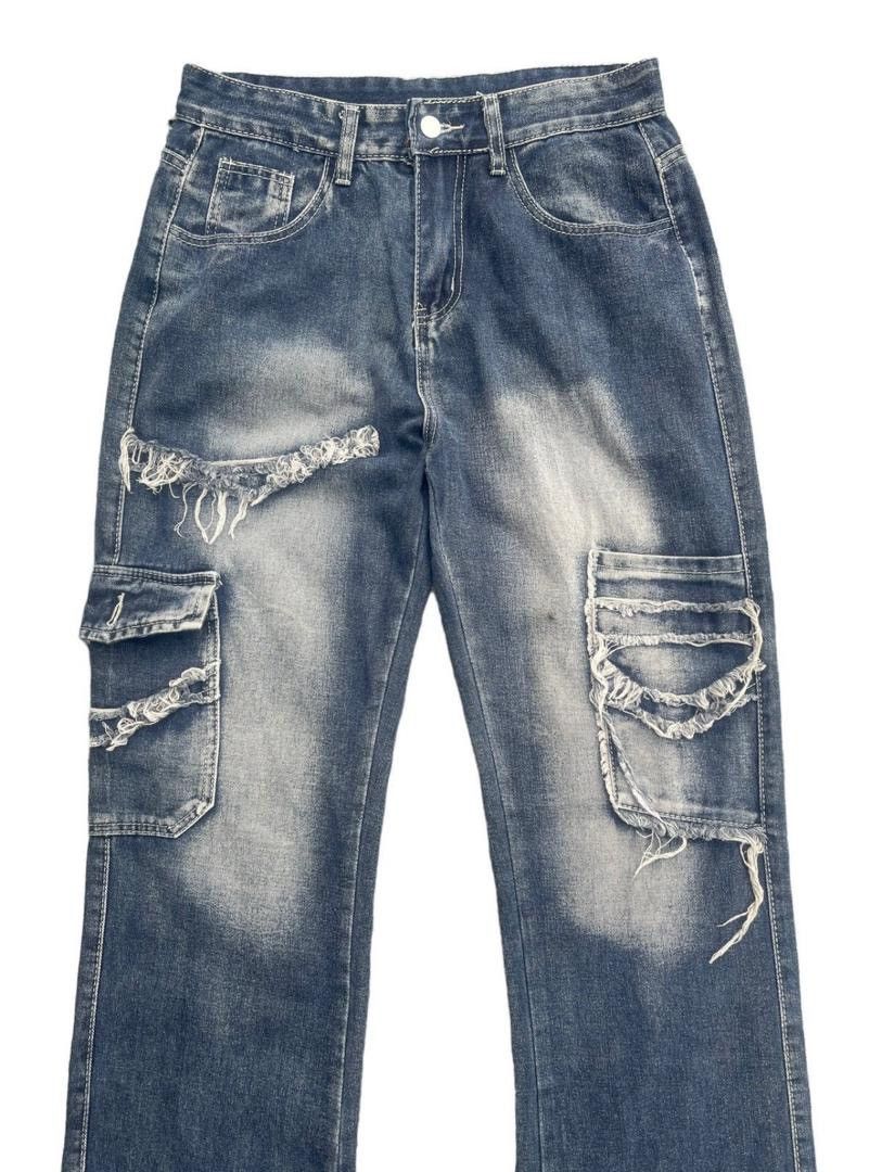 Japanese Brand Japanese Brand Denim Cargo Pant Style Size US 30 / EU 46 - 3 Thumbnail
