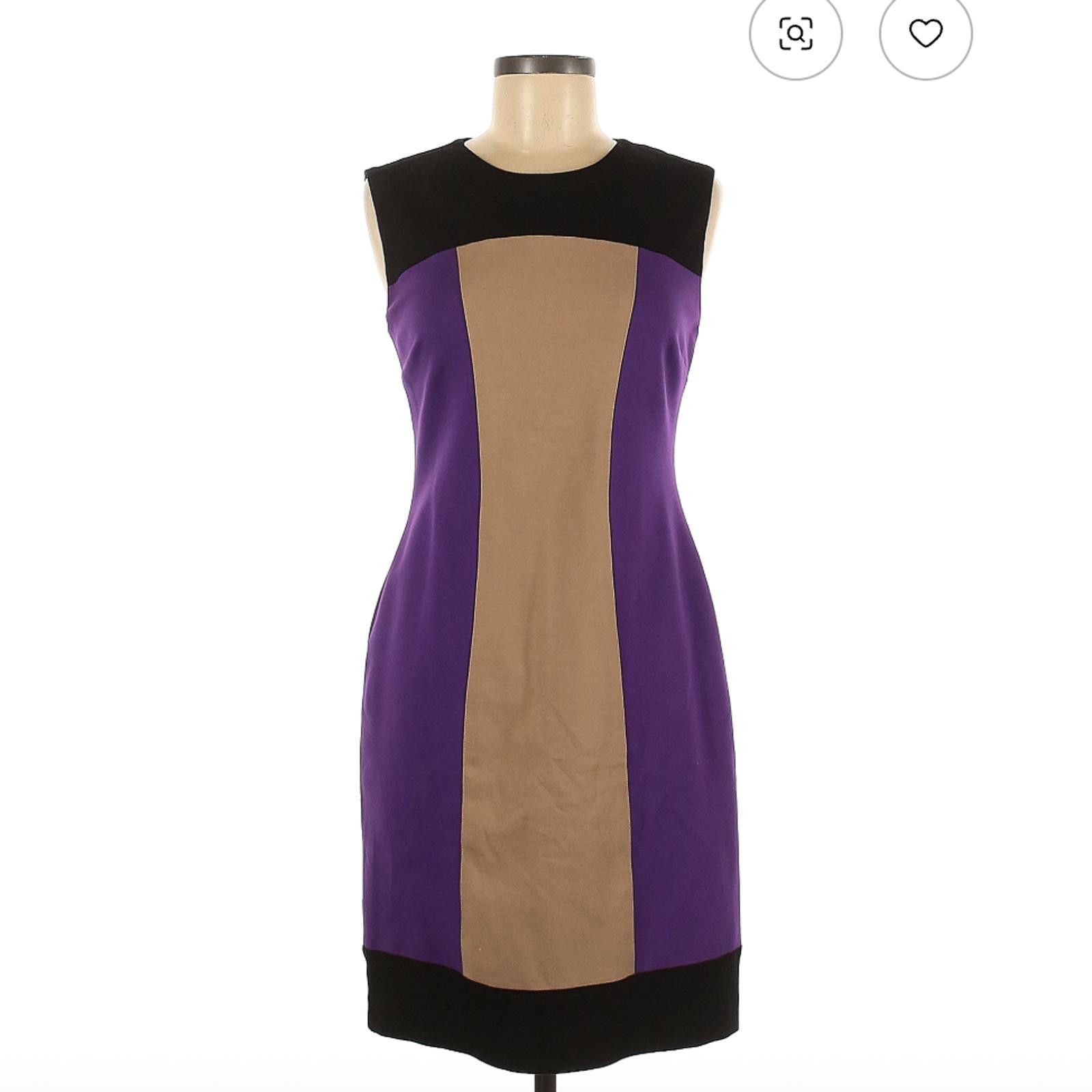 Other Cache Colorblock Purple Cocktail Dress Size 8 Size M / US 6-8 / IT 42-44 - 1 Thumbnail