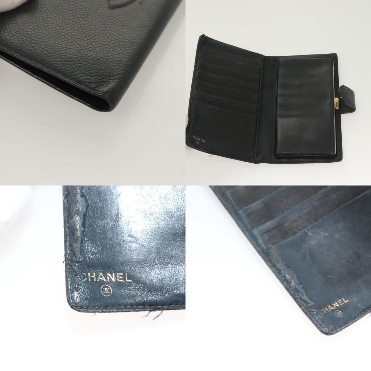 Chanel Chanel Long Wallet Caviar Skin Black Gold CC Size ONE SIZE - 4 Thumbnail
