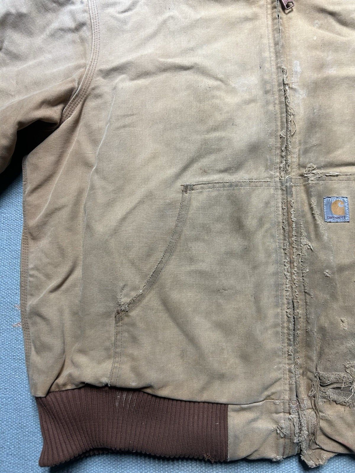 Vintage Vtg Carhartt hooded work jacket j130 j140 distressed fade XL Size US XL / EU 56 / 4 - 4 Thumbnail