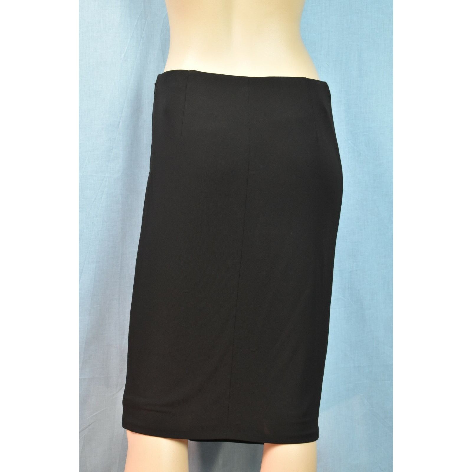 Versace VERSACE BLACK SILK ZIP GOLD MEDUSA CHAIN MIDI SKIRT 40 ITALY Size 27" / US 4 / IT 40 - 5 Thumbnail