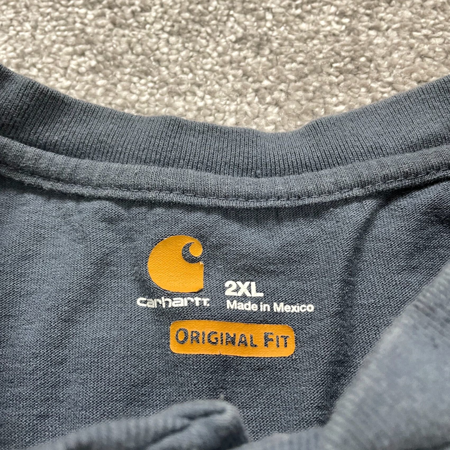 Carhartt VINTAGE Carhartt K128 Regular T-Shirt Mens 2XL Blue Crew Neck Pocket Tee Long Sleeve Casual Size US XXL / EU 58 / 5 - 4 Thumbnail