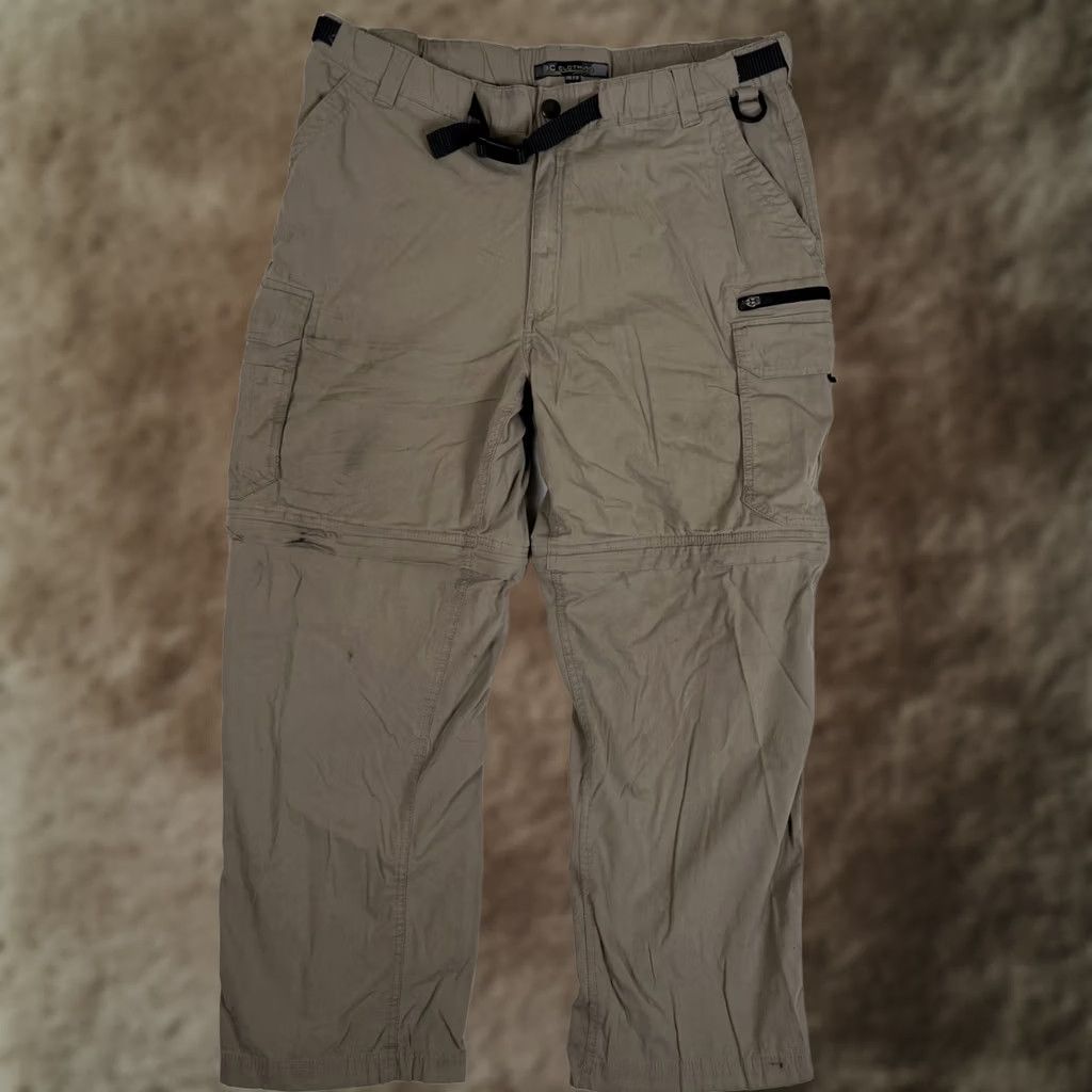 Vintage BC Clothing Cargo Pants Men 2XL Khaki Brown Tan Cotton Blend Nylon Canvas Cargo Pocket Adjustable Waist Inseam 30 Straight Relaxed 90s Vintage No Size US 39 - 1 Thumbnail