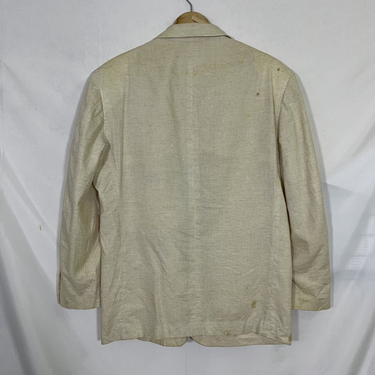 Yohji Yamamoto VINTAGE HOMME BOLD LINEN COAT BLAZER Size US L / EU 52-54 / 3 - 8 Thumbnail