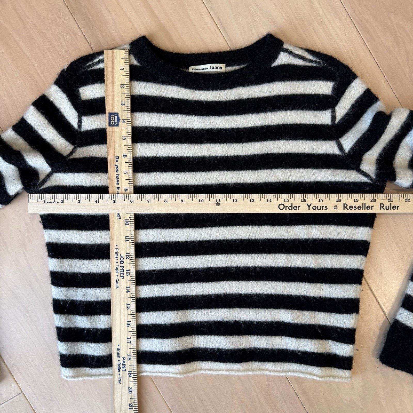 Reformation Reformation Cashmere Sweater Women's S Black White Stripped Size S / US 4 / IT 40 - 3 Thumbnail