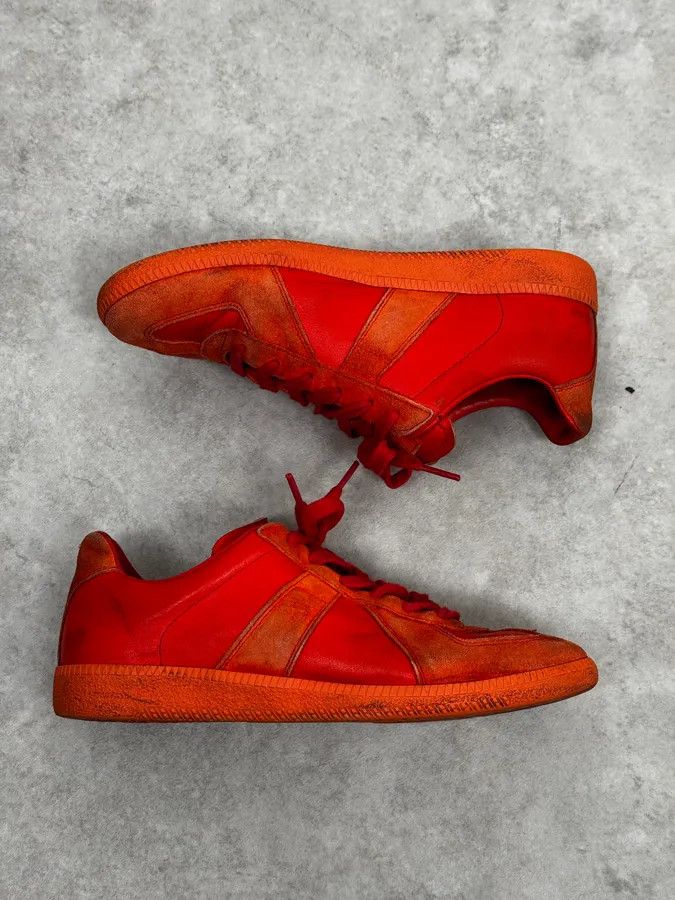 Maison Margiela Maison Margiela Replica Gats Triple Red Leather Sneakers Size US 7 / IT 37 - 2 Thumbnail
