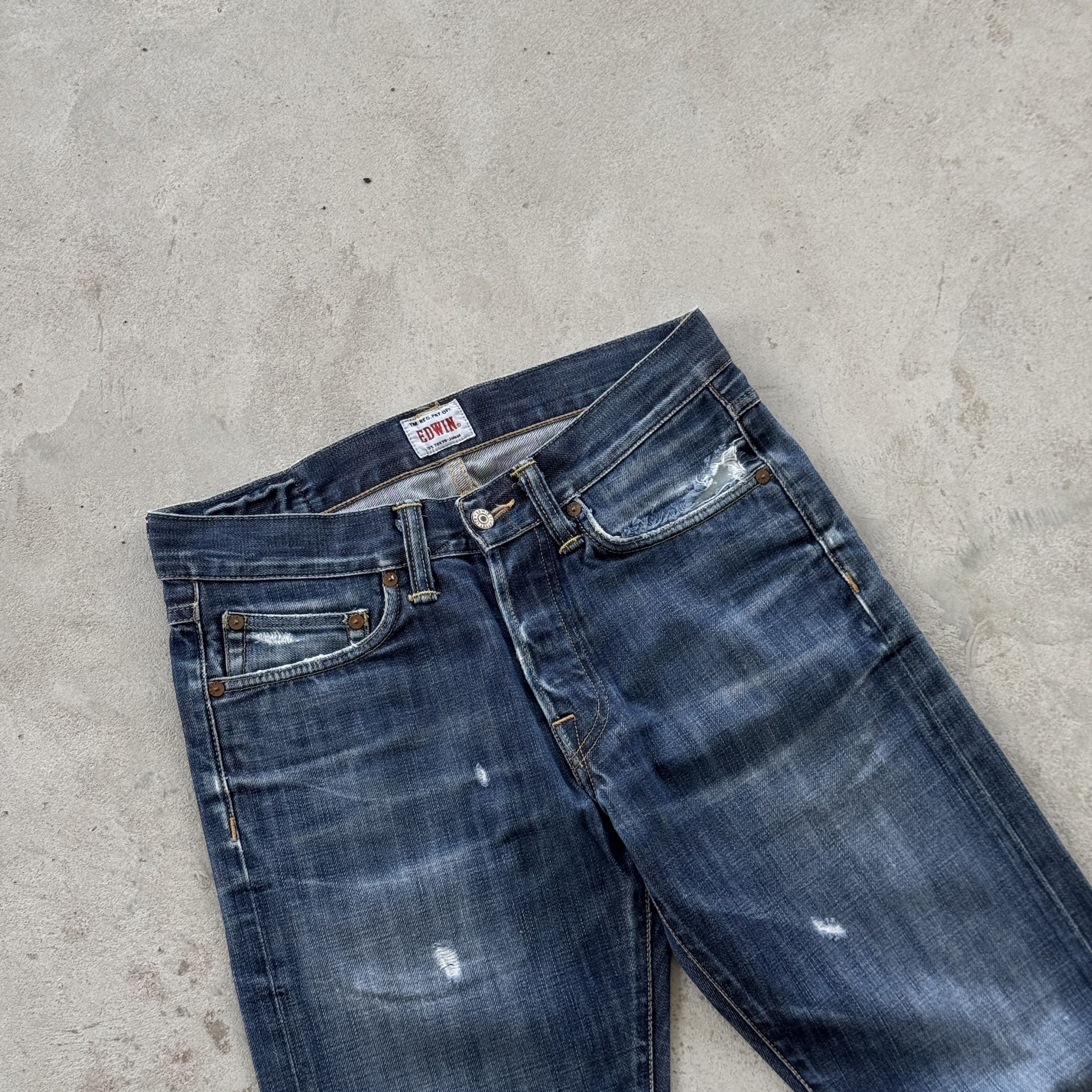 Edwin Edwin ED-47 Regular Straight Indigo Denim Jeans 30x32 Size US 30 / EU 46 - 5 Thumbnail