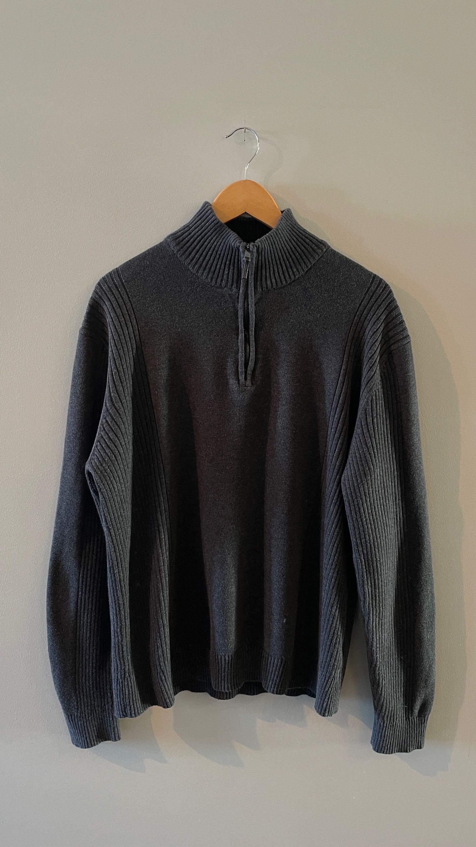 Calvin Klein GREY QUARTER ZIP JUMPER CALVIN KLEIN (XL) Size US XL / EU 56 / 4 - 1 Thumbnail