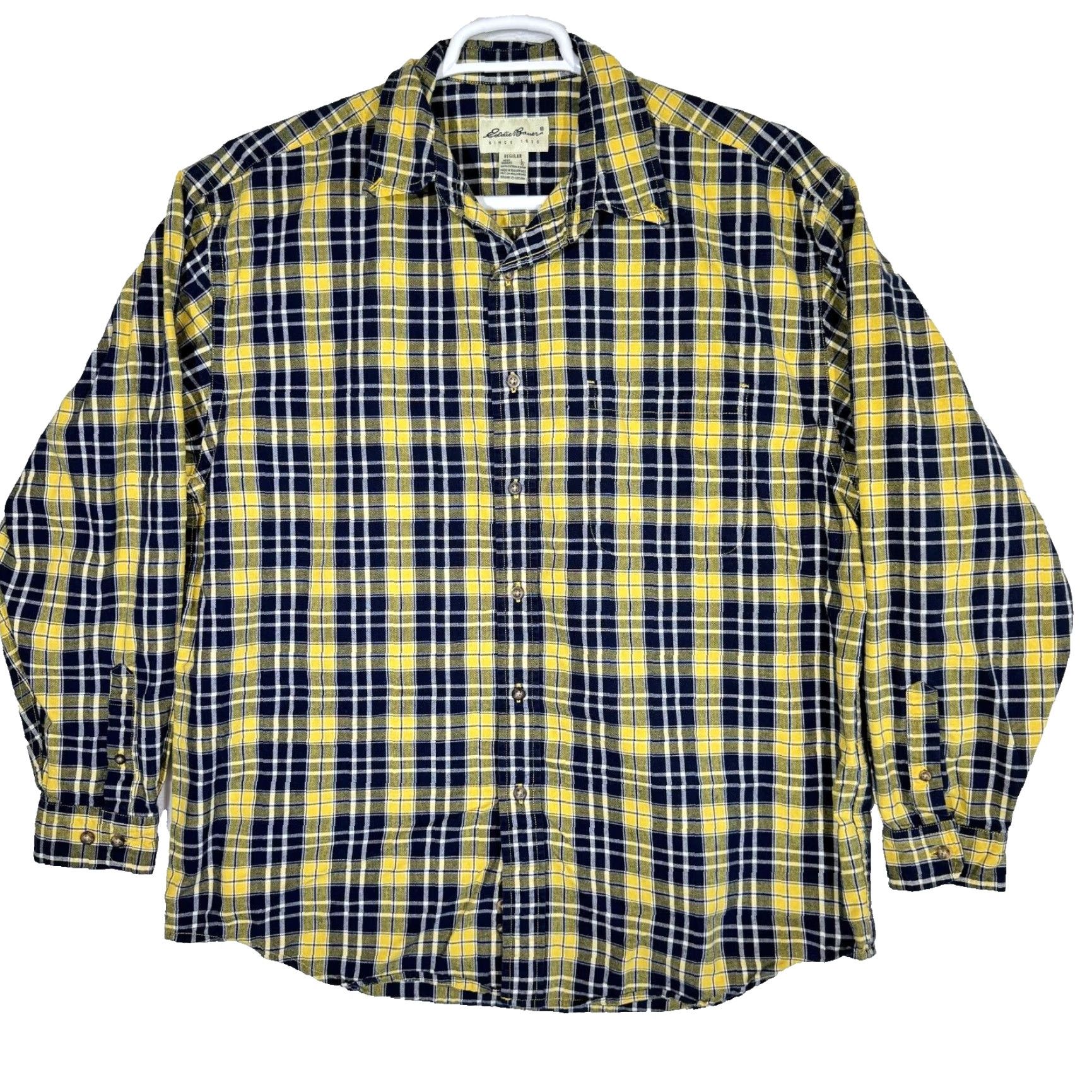 Eddie Bauer Eddie Bauer Shirt Black Yellow Plaid 100% Cotton Button-Down L Mens Size US L / EU 52-54 / 3 - 2 Thumbnail
