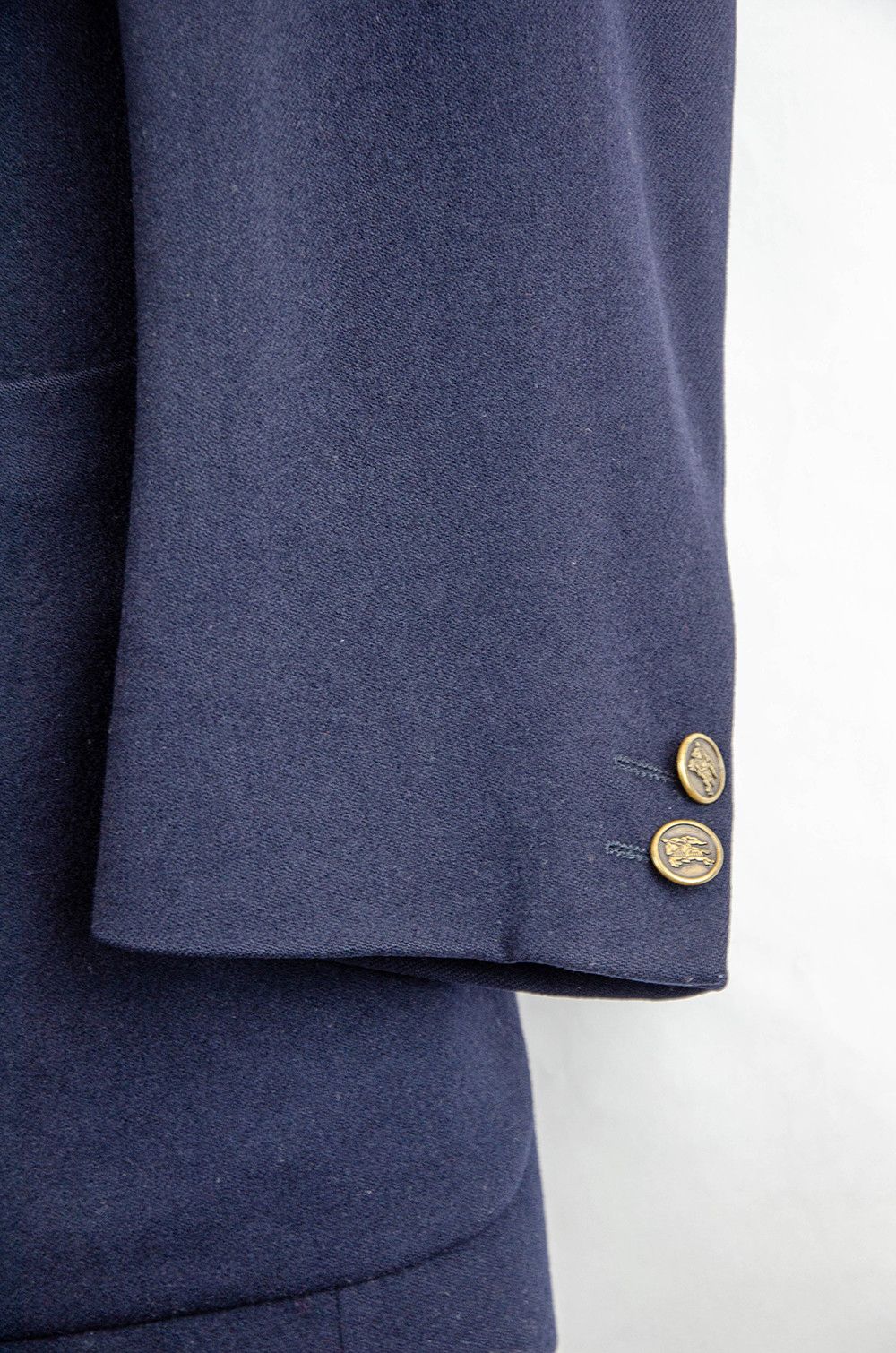 Prada Burberrys Navy Wool Blazer w/ Crest Buttons – M/L Size 48R - 4 Thumbnail