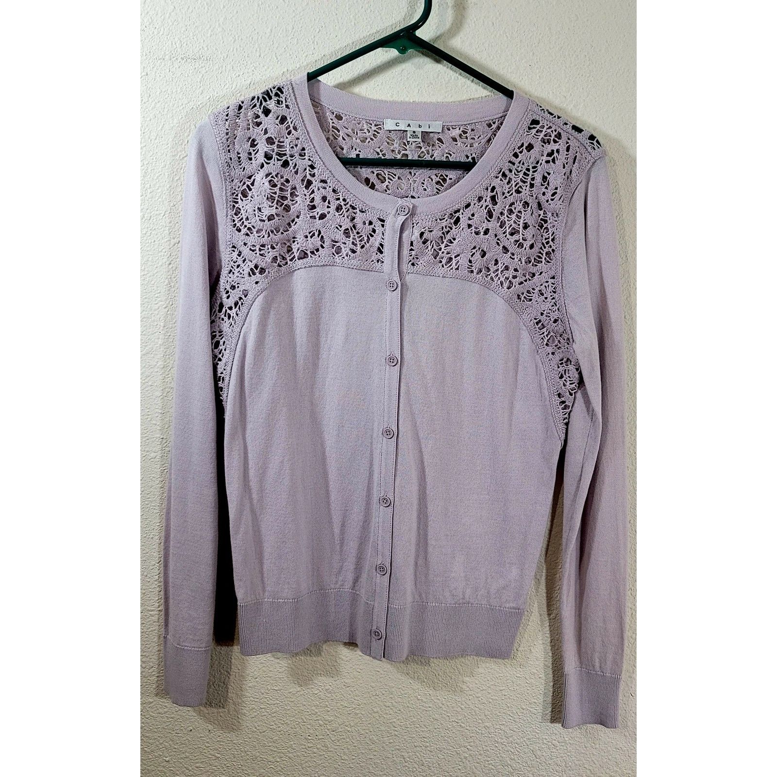 Other CAbi Lilac Light Purple Crochet Collar Cardigan Sweater S Size S / US 4 / IT 40 - 7 Thumbnail