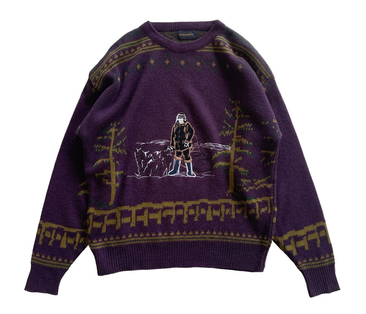 Japanese Brand Vintage 80s Luxury Printed Jumper Knitwear Size US L / EU 52-54 / 3 - 2 Thumbnail