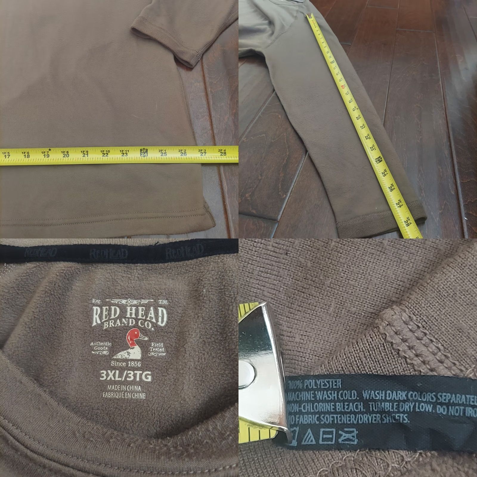 Vintage RedHead Brand Co Men's Sweater Shirt Long Sleeve Brown 3XL Crew Neck Pullover Casual Travel Outdoor Fall Winter Regular Mens Size US XXL / EU 58 / 5 - 9 Thumbnail