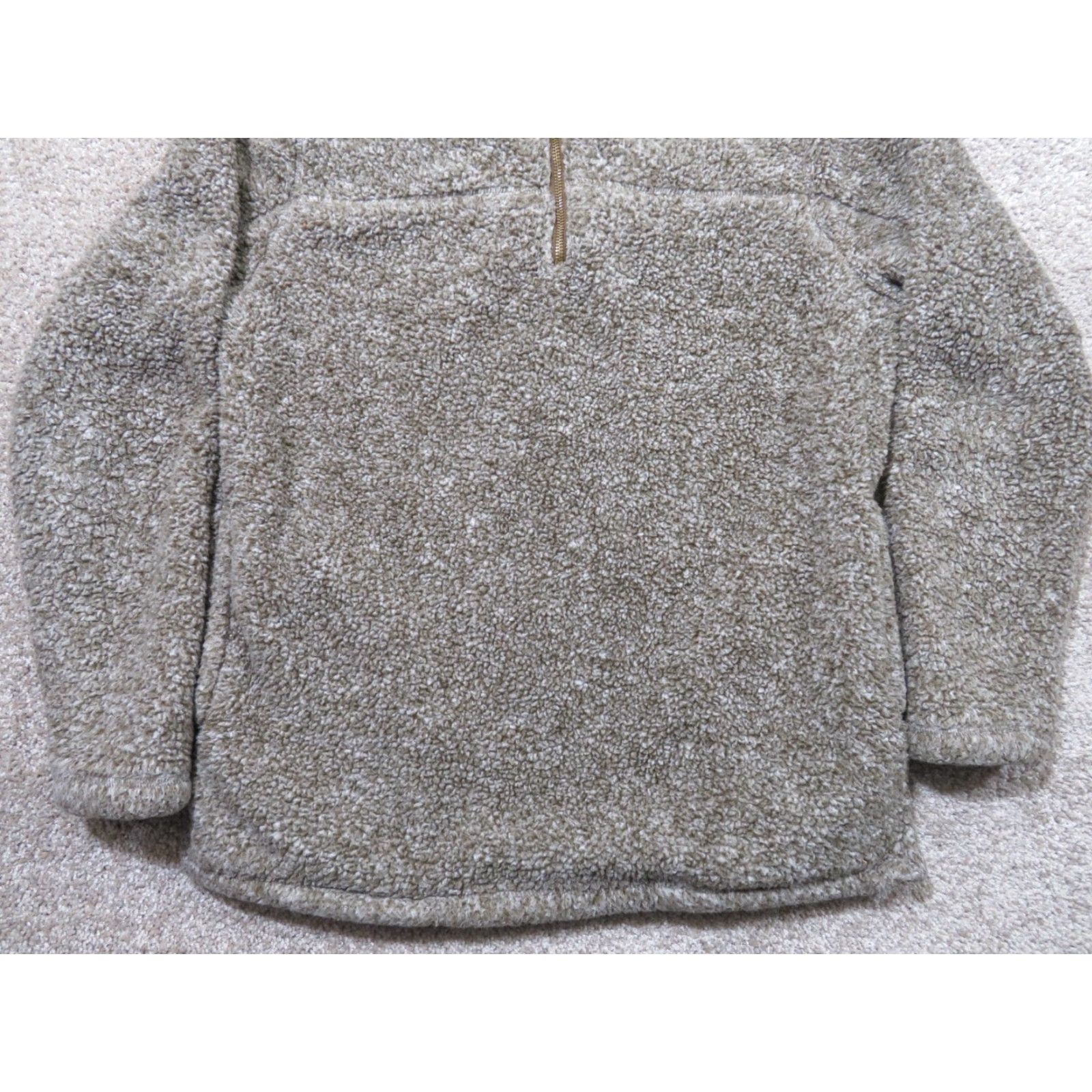 Vintage Alpine Sherpa Sweater Medium Beige Pullover Mock Neck Zipper Quarter Zip Men Wool/Polyester Knit Tight-Knit Winter Fall Outdoor Casual Mens Size US M / EU 48-50 / 2 - 2 Thumbnail