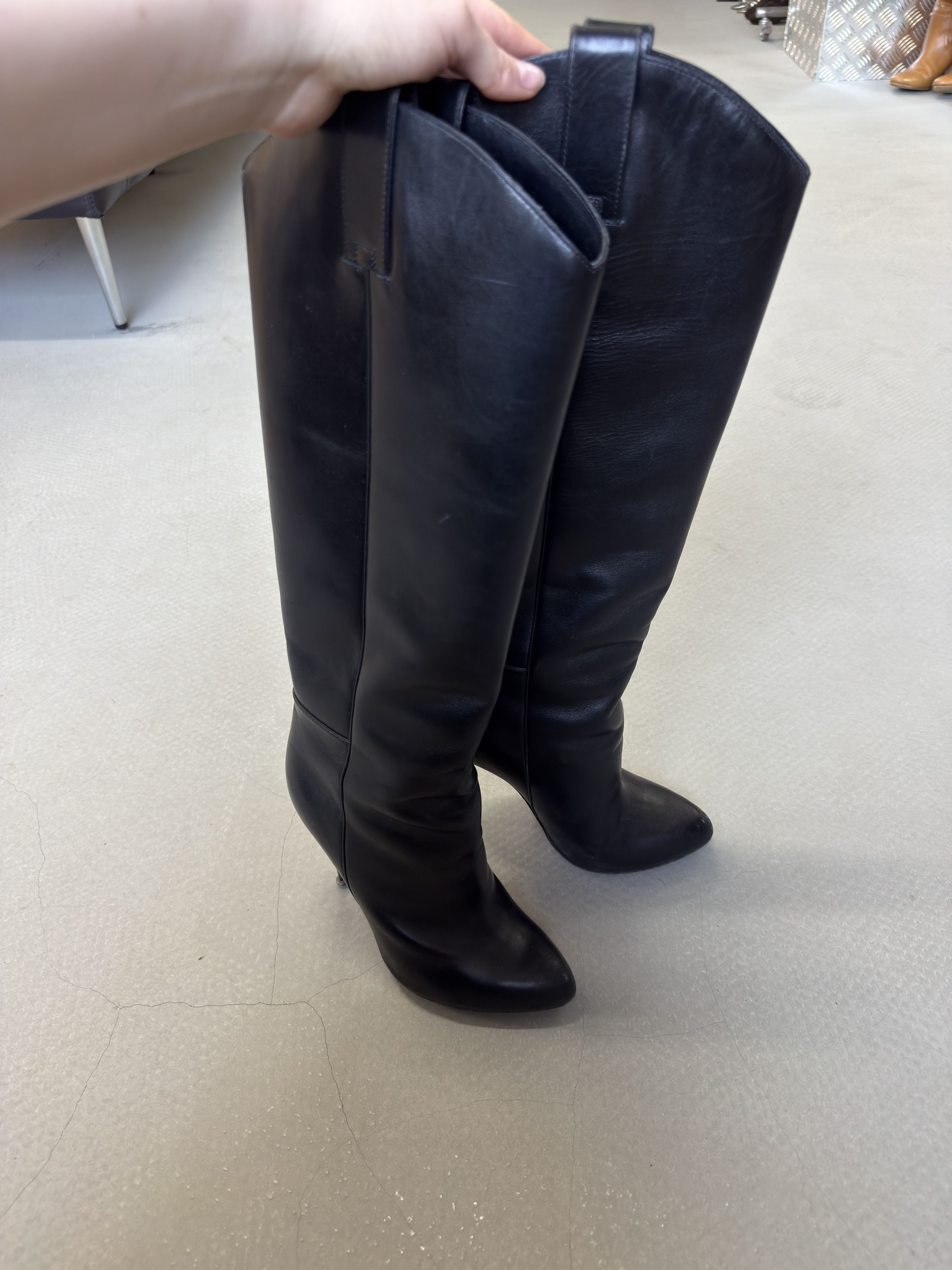Tom Ford Tom Ford Women’s Black Leather Knee High Size US 7 / IT 37 - 7 Thumbnail