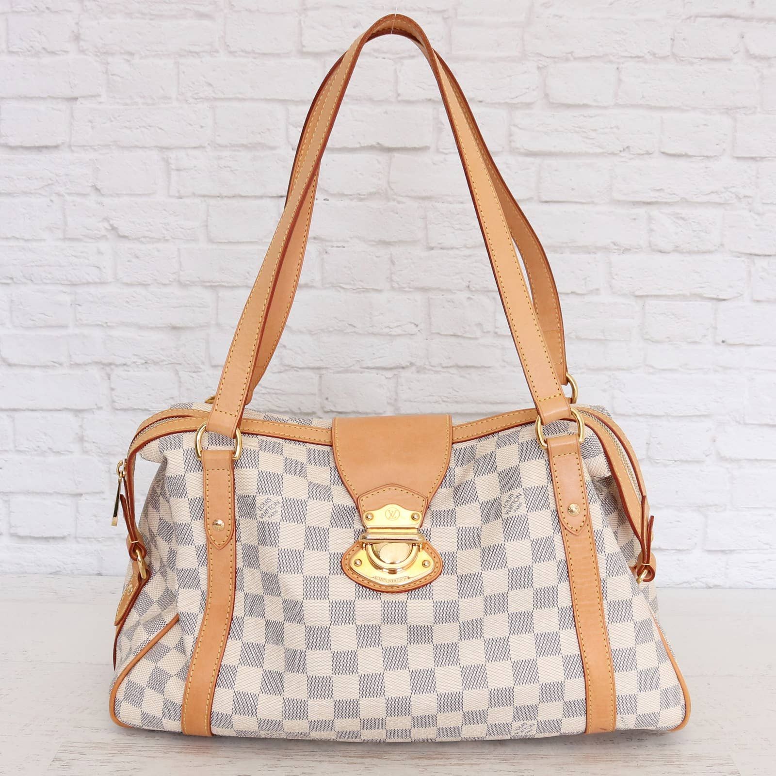 LOUIS VUITTON Damier Azur Coated Canvas STRESA PM Bag Made in