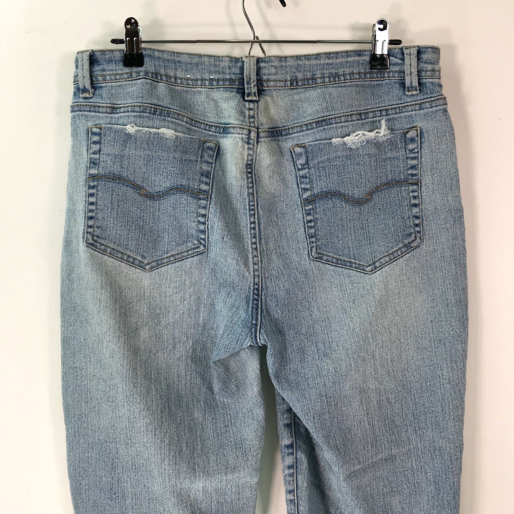 Denime VINTAGE Kikit Blue Denim Capri Jeans Size 12 Regular Straight Leg 90s Womens 34X22 Size 34" / US 12 / IT 48 - 3 Thumbnail