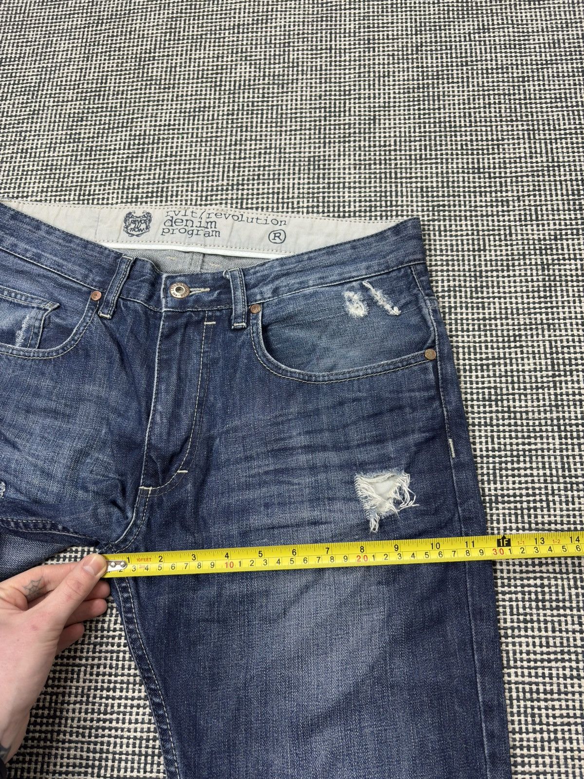 Japanese Brand patchwork distressed boro jeans harajuku style Size US 32 / EU 48 - 10 Thumbnail