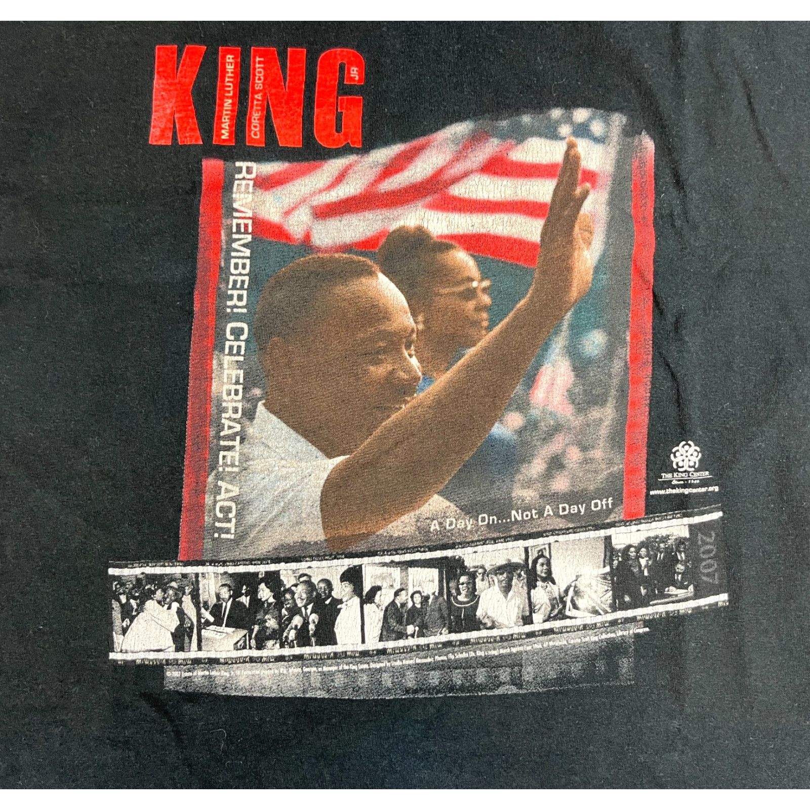 Gildan VINTAGE Martin Luther King Jr. Coretta Scott King T-Shirt XL Black Gildan Ultra Cotton Men T-Shirt (2007 Estate) Size US XL / EU 56 / 4 - 3 Thumbnail