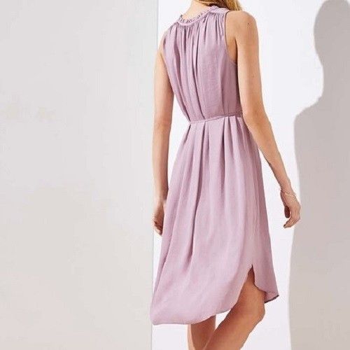 Loft Sleeveless Ruffle Tie Waist Dress in Mauve Color and size M Size M / US 6-8 / IT 42-44 - 4 Thumbnail
