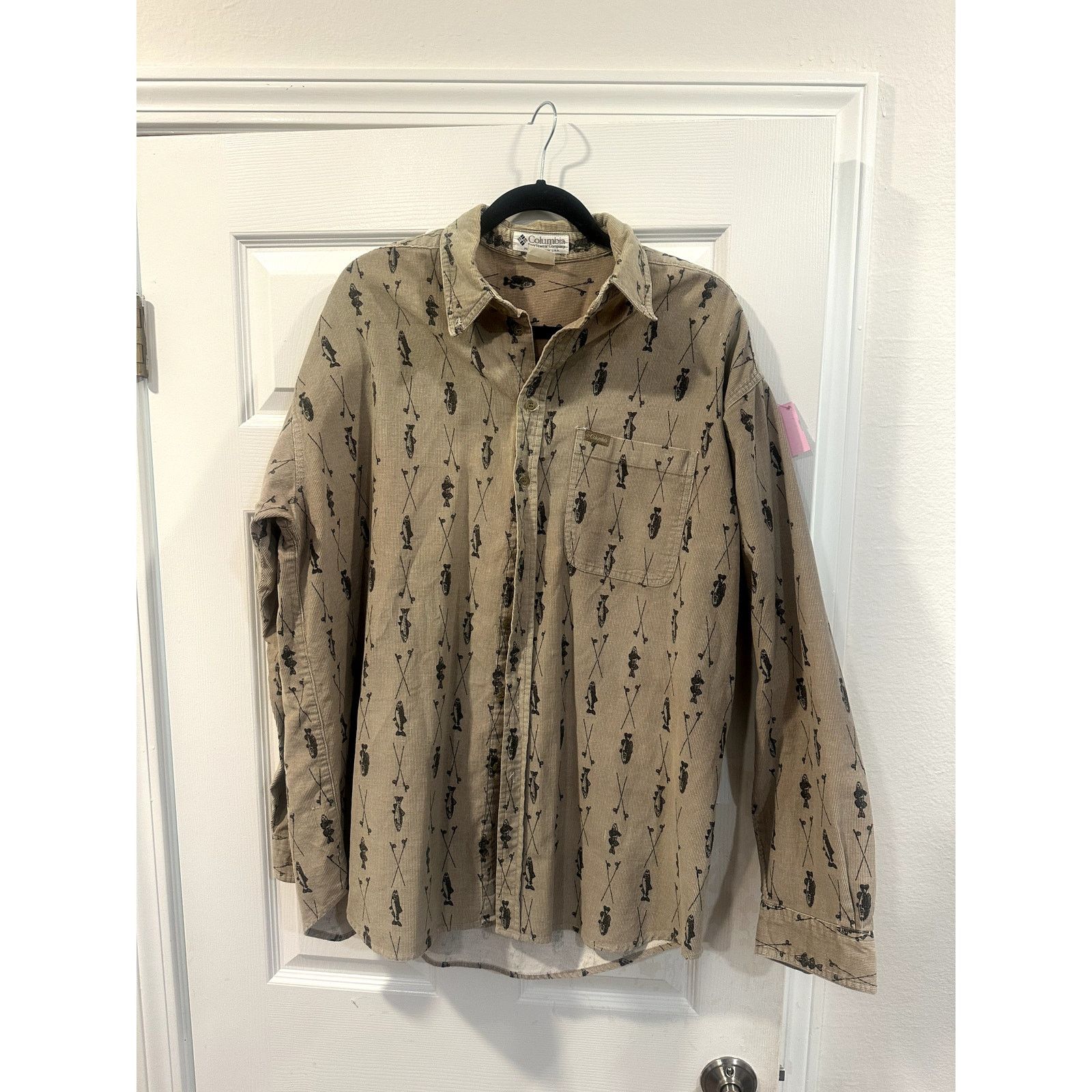 Columbia Columbia Corduroy Shirt Fishing Print 90s USA Made Large Size US L / EU 52-54 / 3 - 1 Thumbnail