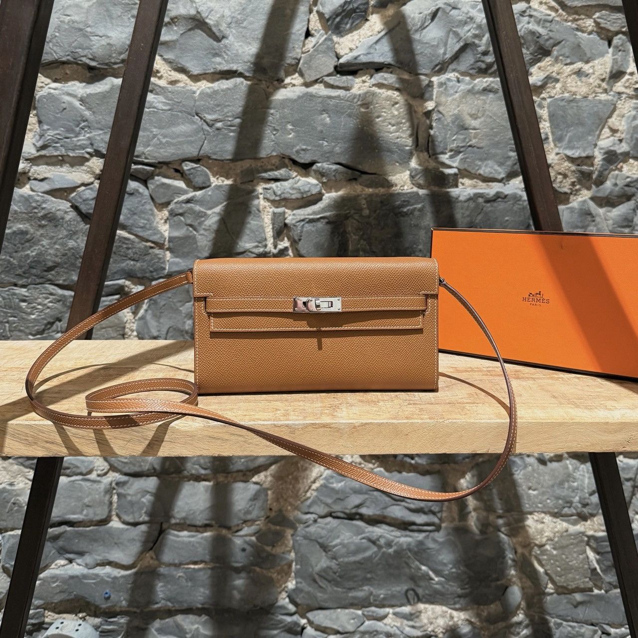 Hermes Hermès 2020 Gold Epsom Kelly Classique To Go Wallet on Strap Size ONE SIZE - 1 Thumbnail