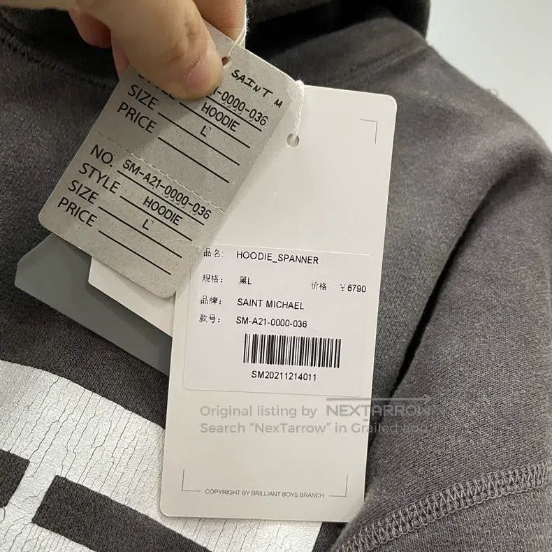 Saint Michael Saint Michael Grey washed monogrammed sweatshirt Size US M / EU 48-50 / 2 - 4 Thumbnail