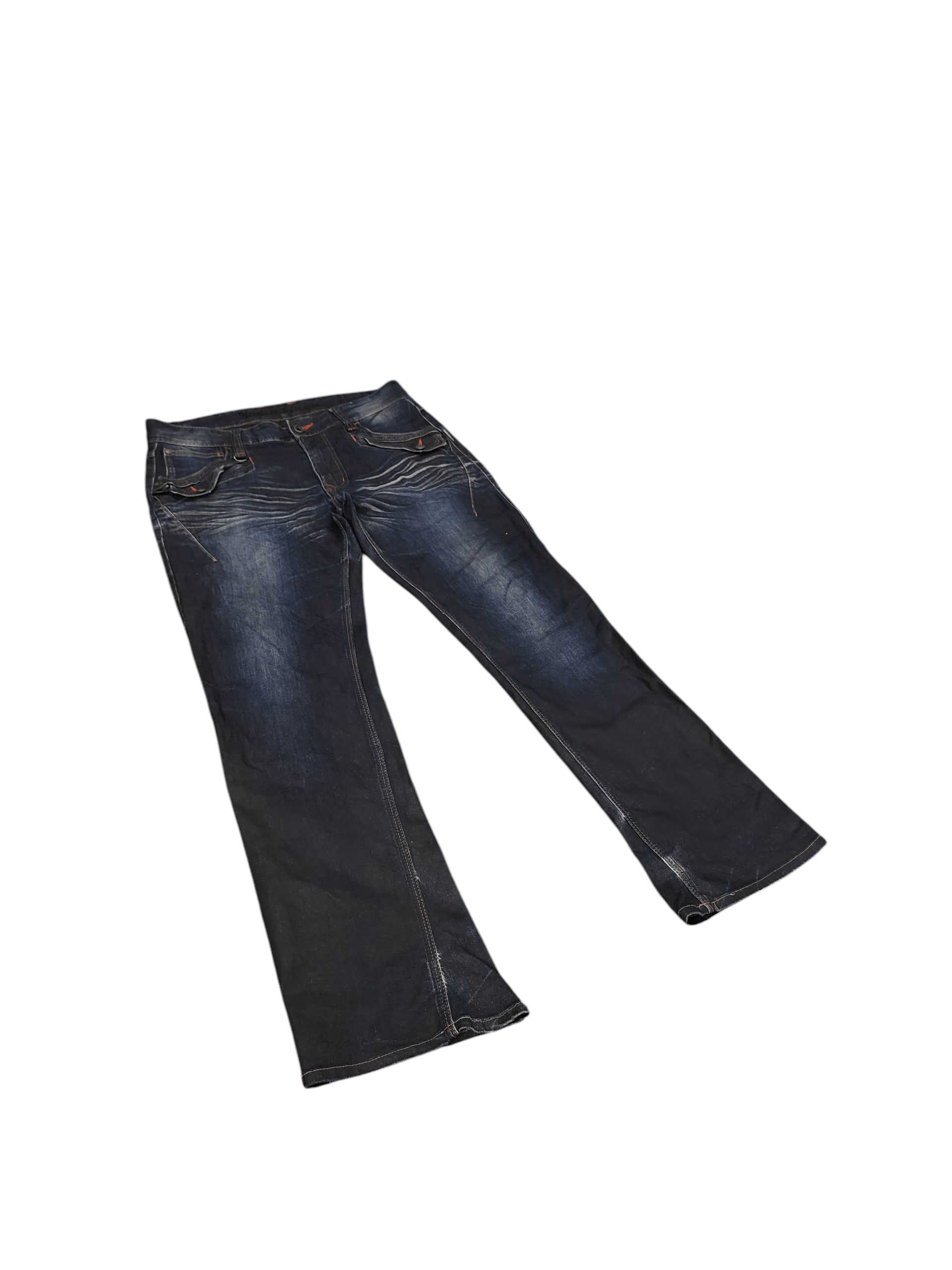 If Six Was Nine Flare Jeans Nicole Waxed Denim Bootcut Ifsixwasnine Lgb Size US 35 - 3 Thumbnail