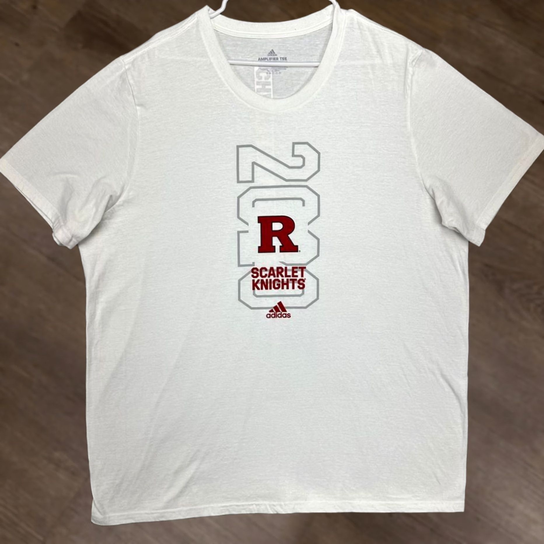 Adidas Rutgers Scarlett Knights Shirt Adult 2XL White Adidas T-Shirt Mens Amplifier Tee Shirt Crew Neck Short Sleeve Size US XXL / EU 58 / 5 - 1 Thumbnail