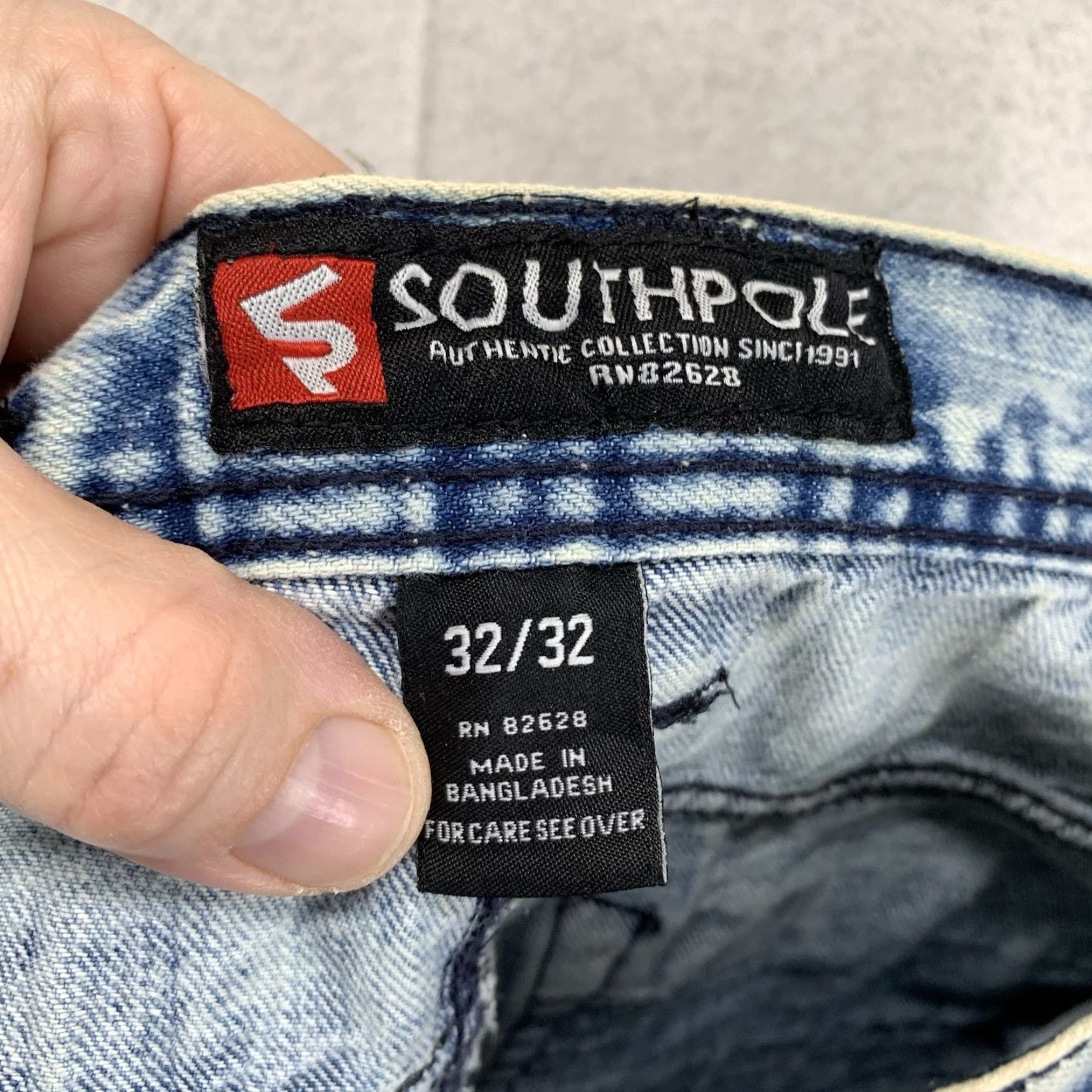 Southpole Southpole Jeans Men's 32x32 Blue Stretch Bleach Acid Stone Wash Straight Leg Size US 32 / EU 48 - 4 Thumbnail
