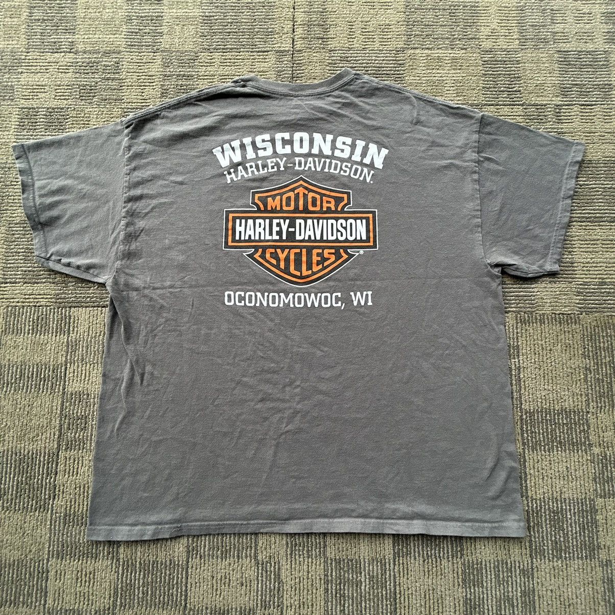 Harley Davidson Harley Davidson Wisconsin Grey Double-Sided T-shirt Size US XXL / EU 58 / 5 - 6 Thumbnail