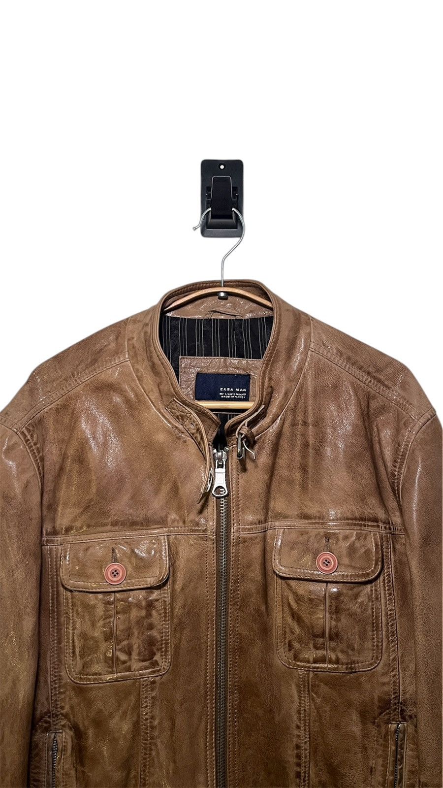 Zara Vintage ZARA MAN Bomber Jacket – Zip-Up Moto Fit Size US M / EU 48-50 / 2 - 1 Thumbnail