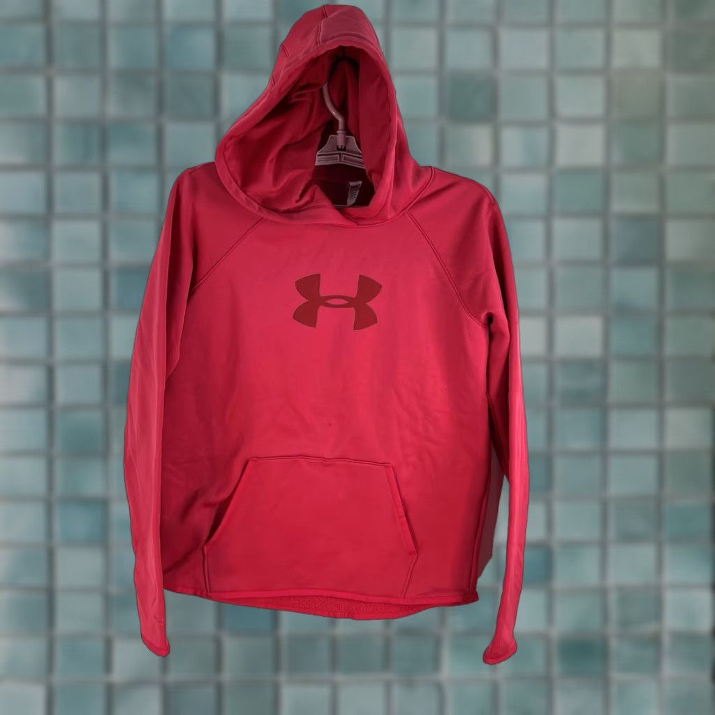 Under Armour Under Armour Cold Gear Loose Fit Fleece Lined Hoodie Womens S Pink Regular Pullover Logo Embroidered Activewear Coat? Size S / US 4 / IT 40 - 1 Thumbnail