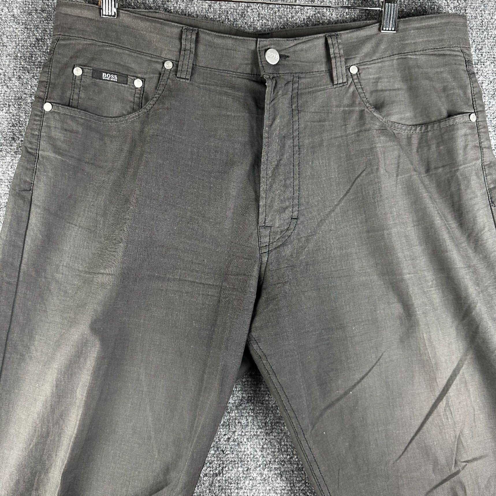 Vintage Hugo Boss Pants Mens 38 Alabama Gray Cotton Flat Front Pockets Straight Chino Size US 38 / EU 54 - 2 Thumbnail