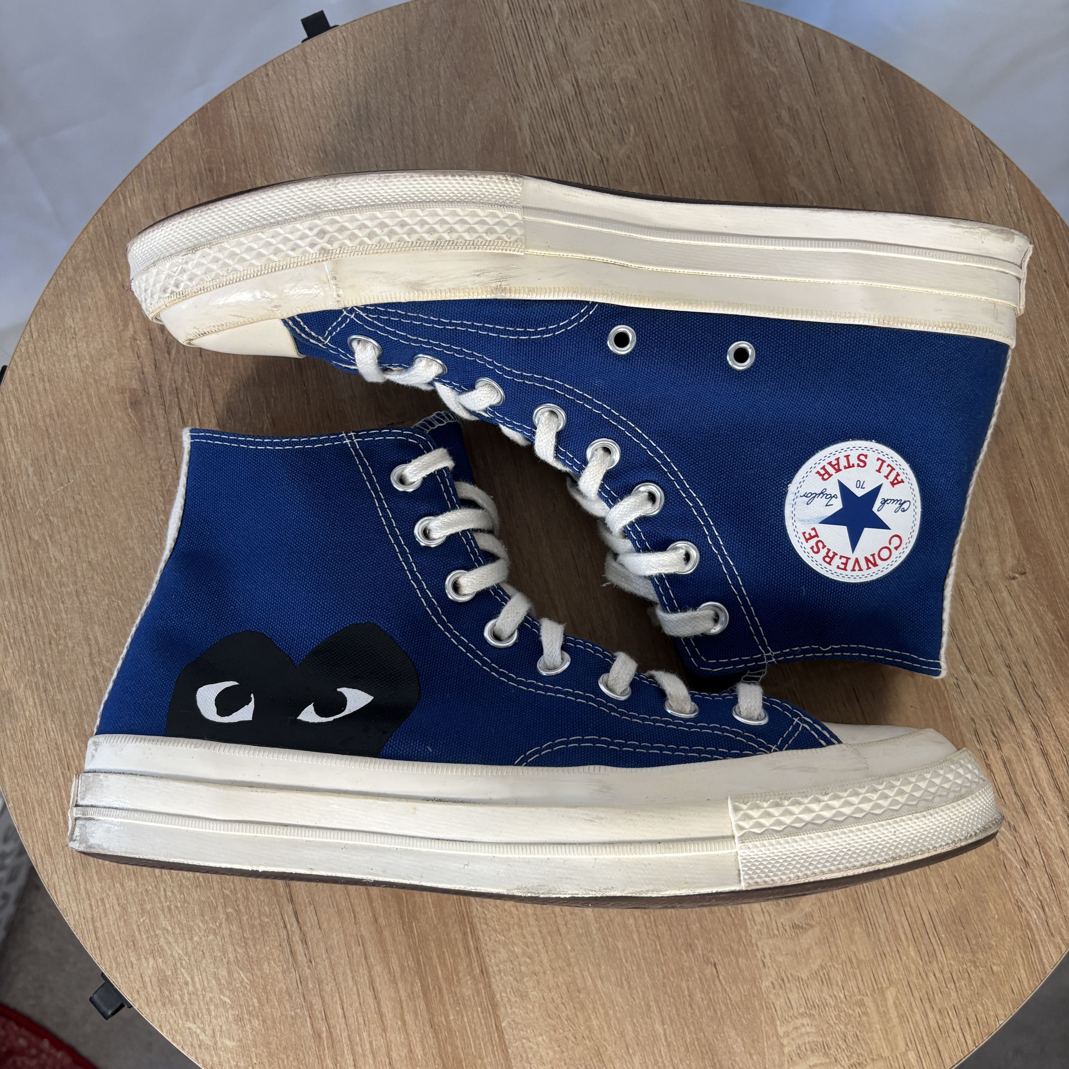 CDG by Comme des Garcons Converse x CDG Play Blue Chuck 70 Hi Tops 9M USED Size US 9 / EU 42 - 9 Thumbnail