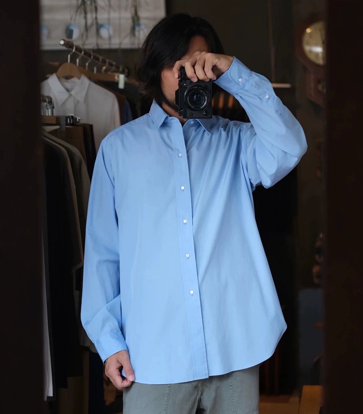 A.PRESSE a.presse Regular Collar Sky Blue Shirt Size 2 Size US M / EU 48-50 / 2 - 2 Thumbnail