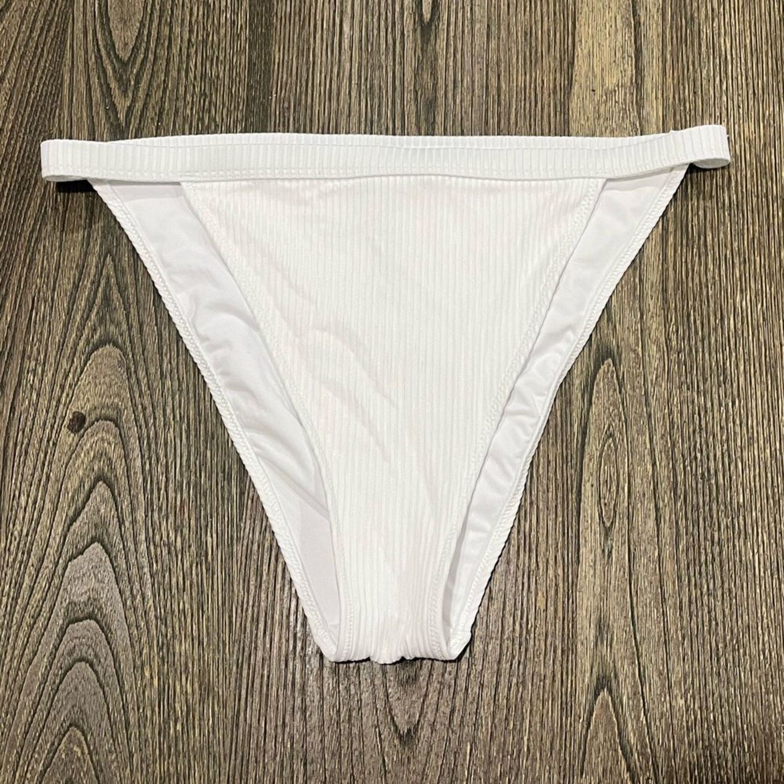 Vintage NWOT PINK Victoria’s Secret Swim Ribbed Bikini Bottom Size L Size L / US 10 / IT 46 - 1 Thumbnail