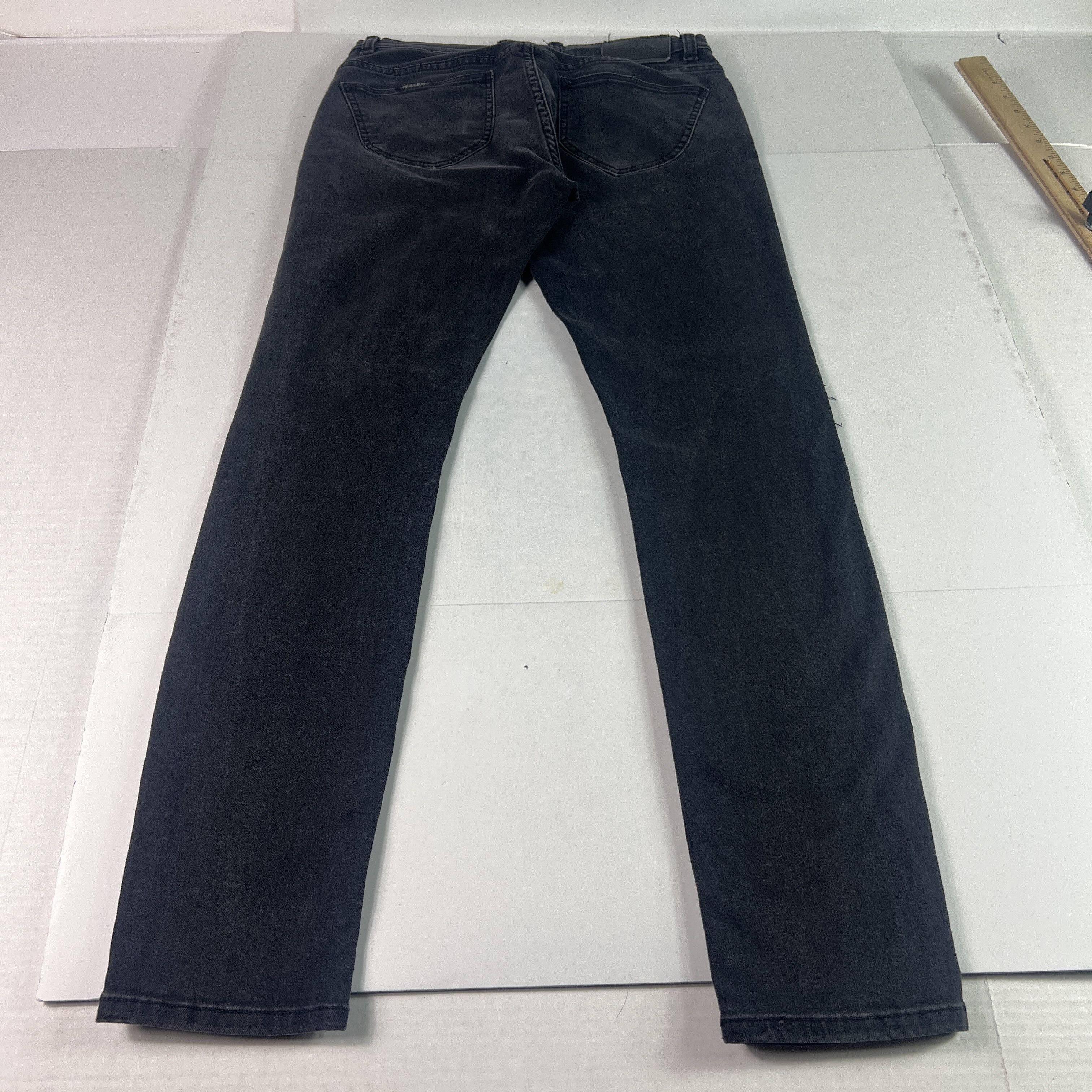 Rolla's Rolla's Jean Thin Captain Slim Black Faded Distressed Denim Size US 31 - 10 Thumbnail