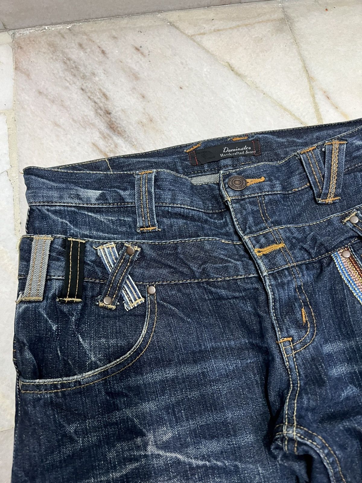 If Six Was Nine × Japanese Brand 🌈DOUBLE WAIST🌈VINTAGE DOMINATE HANDCRAFTED WASHED JEANS Size US 31 - 6 Thumbnail