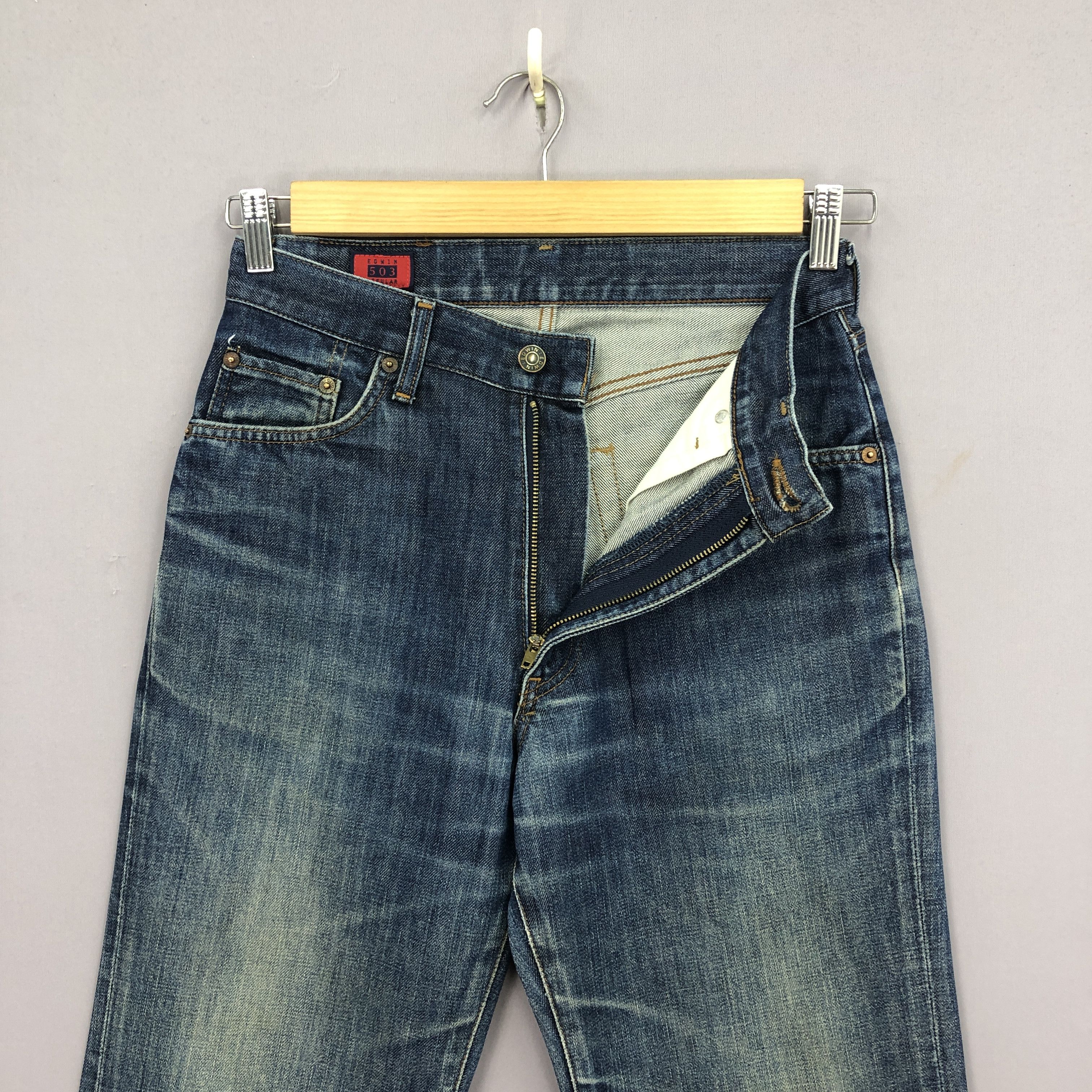 Levi's × Vintage Vintage Edwin 503 Jeans Japanese Distressed Indigo Denim Size 28" / US 6 / IT 42 - 7 Thumbnail
