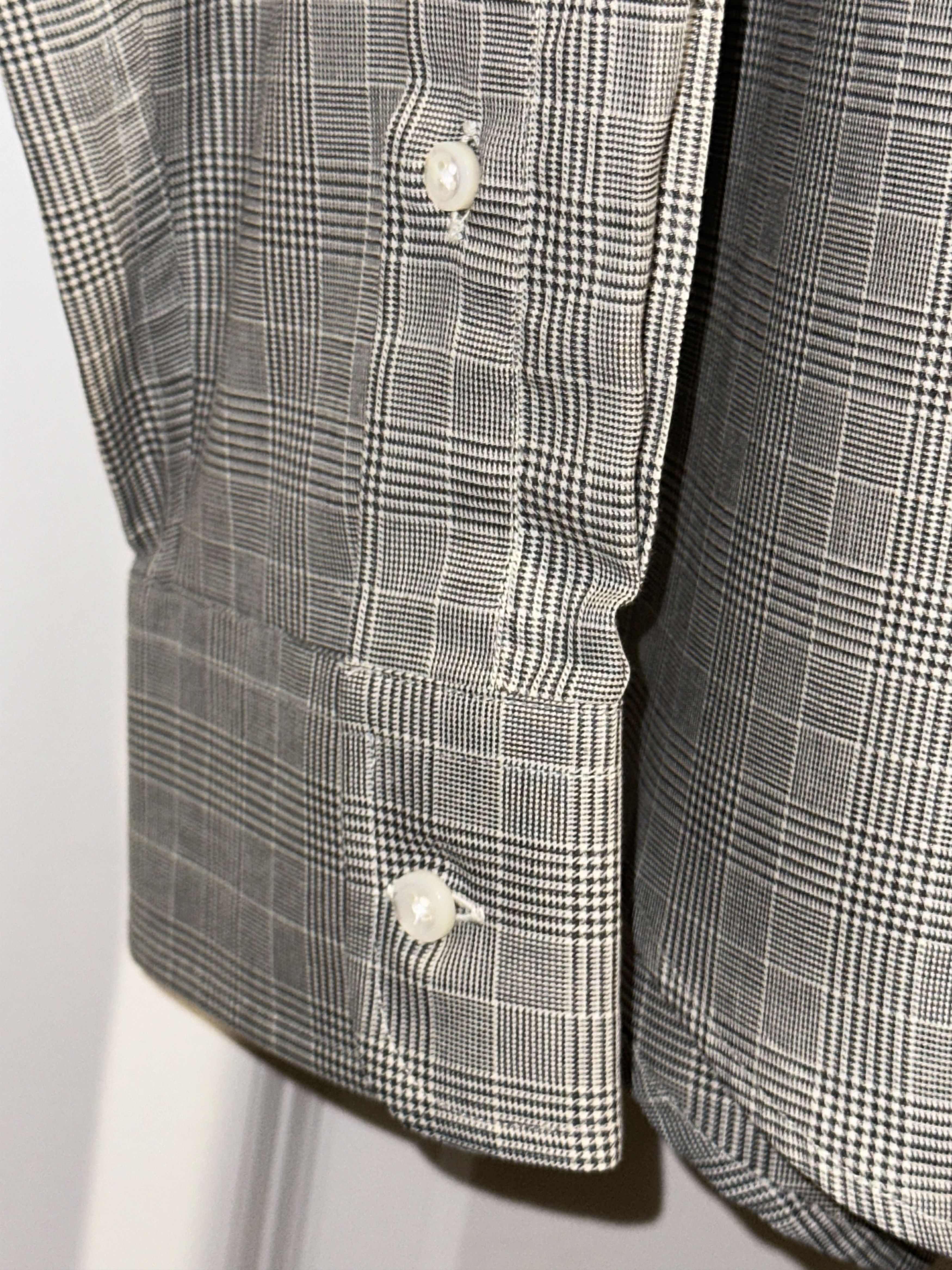Ralph Lauren Purple Label Gray Cotton Glen Check Long Sleeve Sport Shirt $595 2x Size US XXL / EU 58 / 5 - 8 Thumbnail