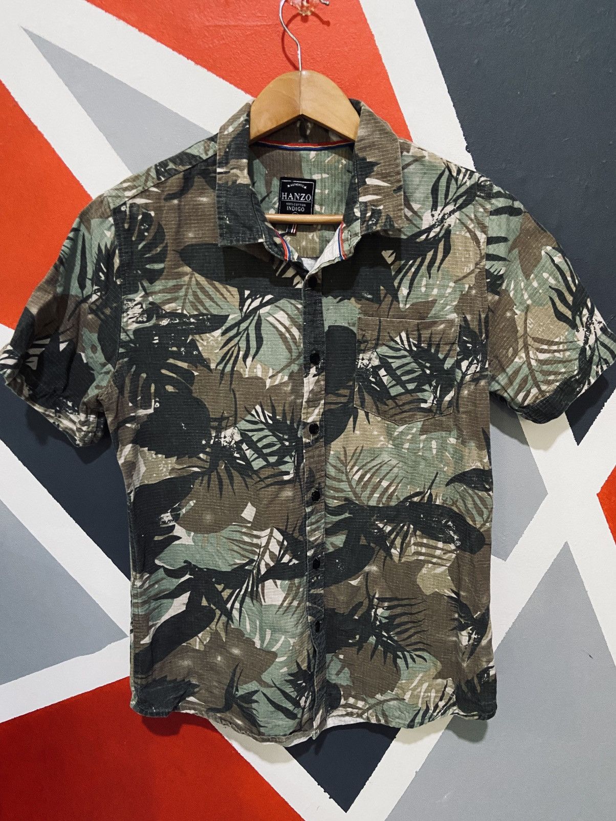 Japanese Brand Hanzo Full Print Leaves Shirt Size US M / EU 48-50 / 2 - 1 Thumbnail