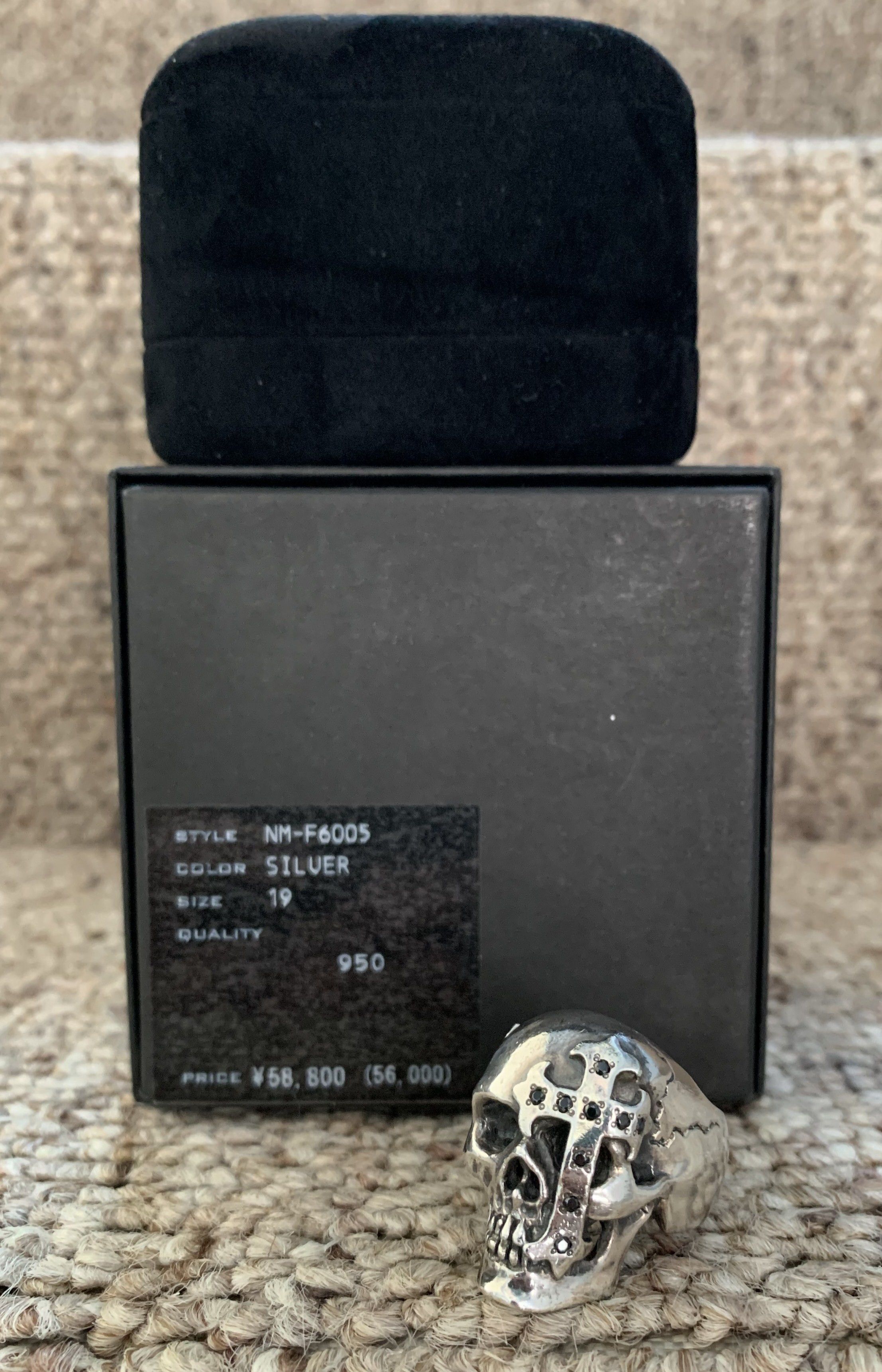 Number (N)ine SS05 "Nightcrawler" Bejeweled Silver Skull Ring w/ box Size ONE SIZE - 15 Thumbnail