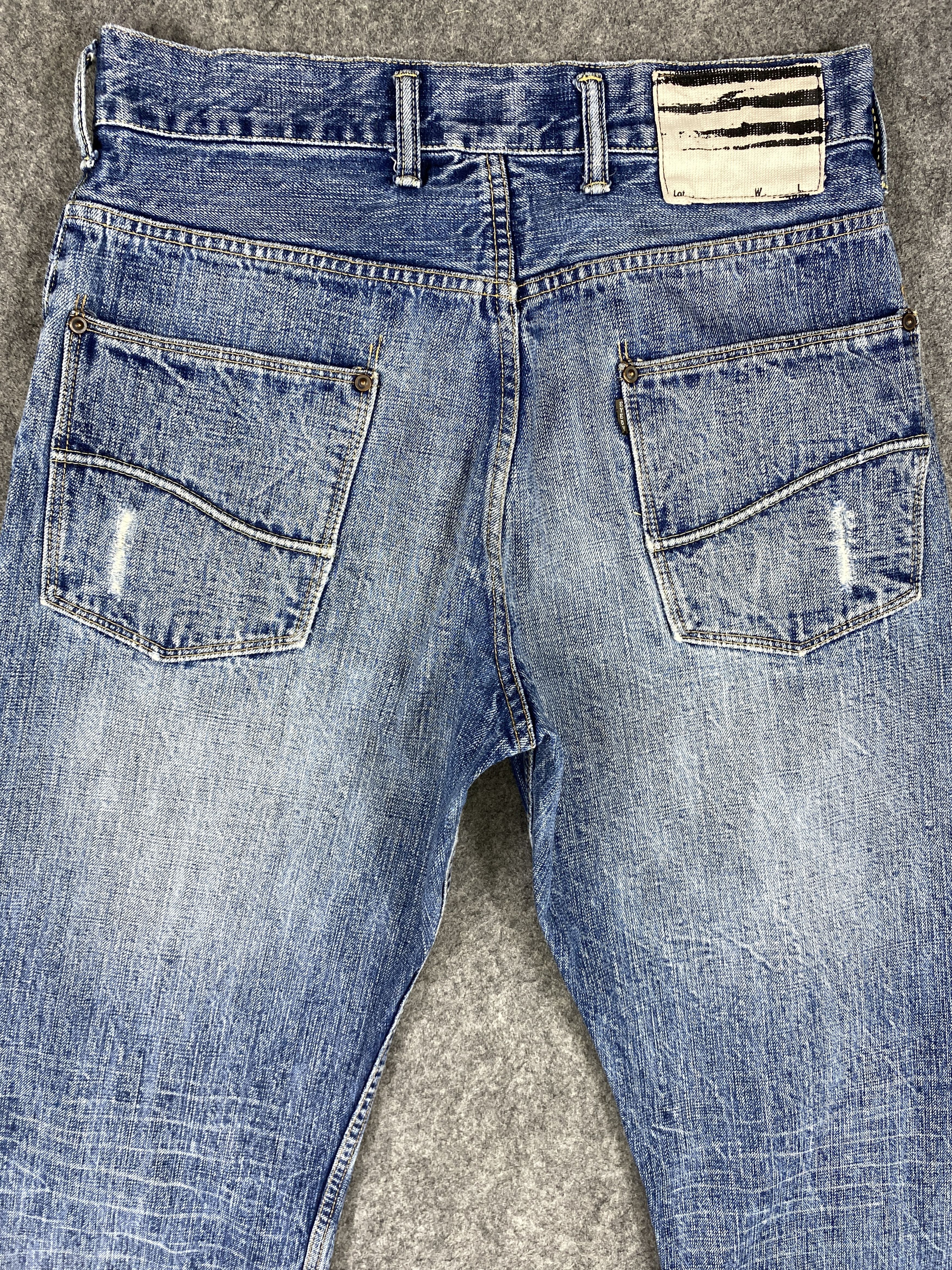 Japanese Brand Redline Distressed Blue Bum Equipment 30x27.5 Denim JN1325 Size US 30 / EU 46 - 4 Thumbnail