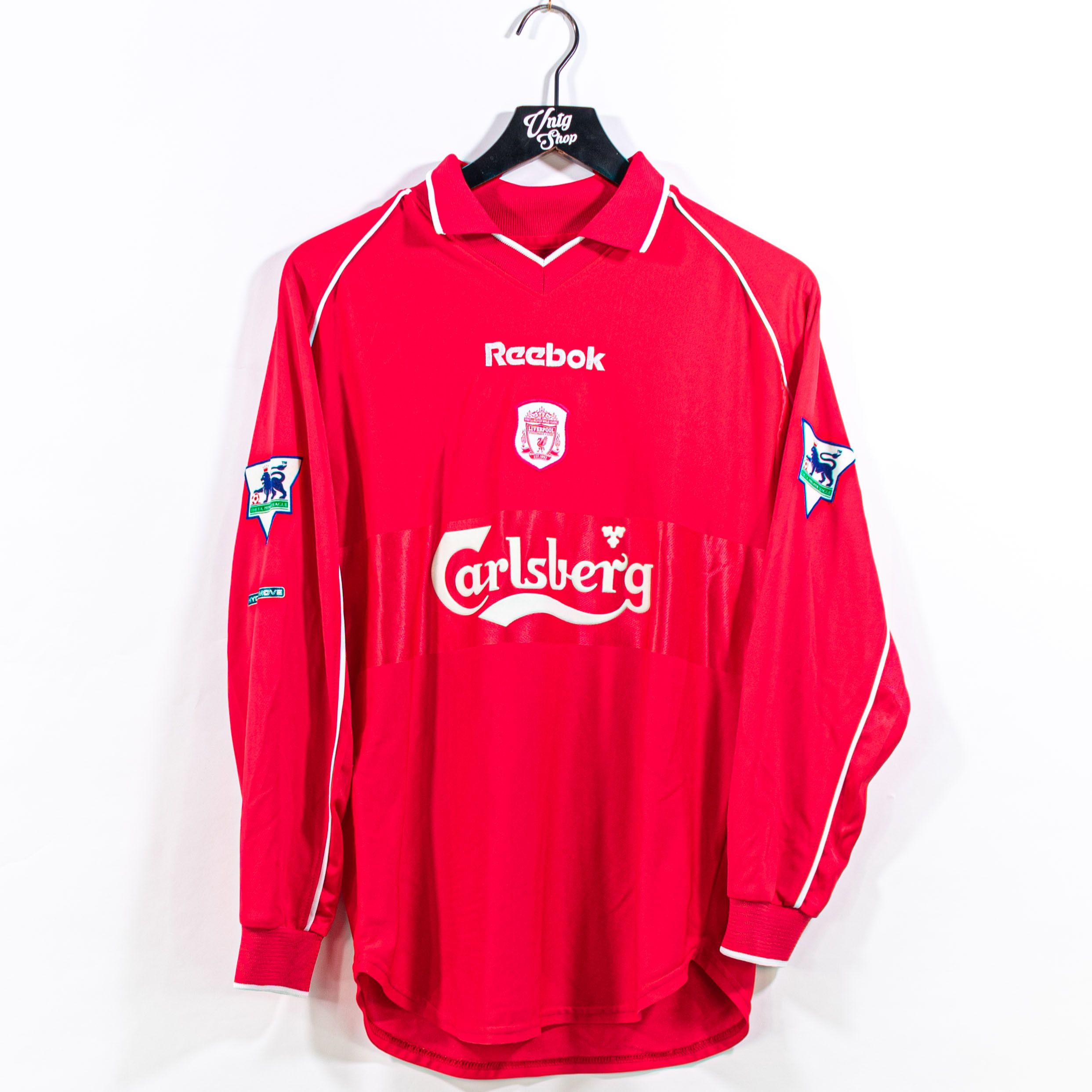 Image of 2001 2002 Reebok Liverpool Home Jersey Michael Owen 10 Epl in Red, Men's (Size Small)