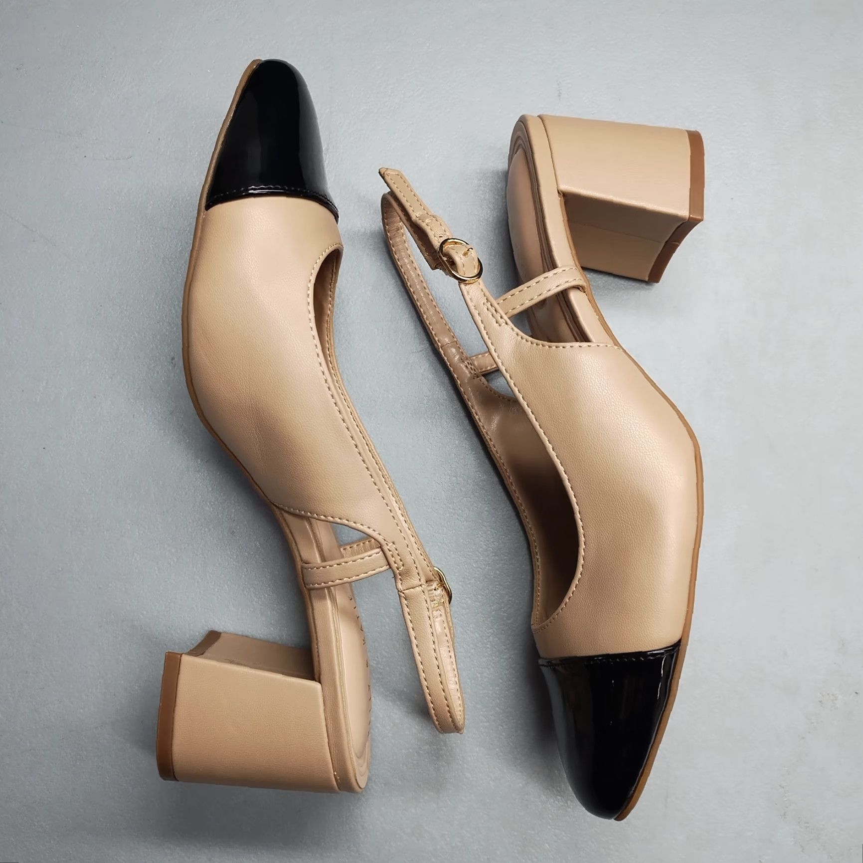 Vintage Kelly & Katie Eliana Slingback Pump Womens US 7M Brown & Black Ankle Buckle Strap Size Womens Size US 7 / IT 37 - 4 Thumbnail