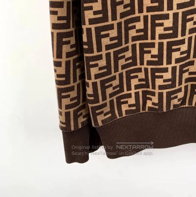 Fendi Fendi Brown Cotton Women's Hoodie . Size M / US 6-8 / IT 42-44 - 4 Thumbnail