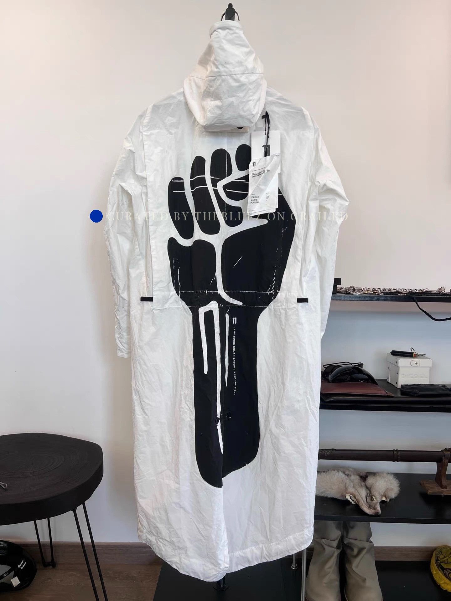 11 By Boris Bidjan Saberi Unique Long Fist Print White Parka Size US M / EU 48-50 / 2 - 1 Thumbnail