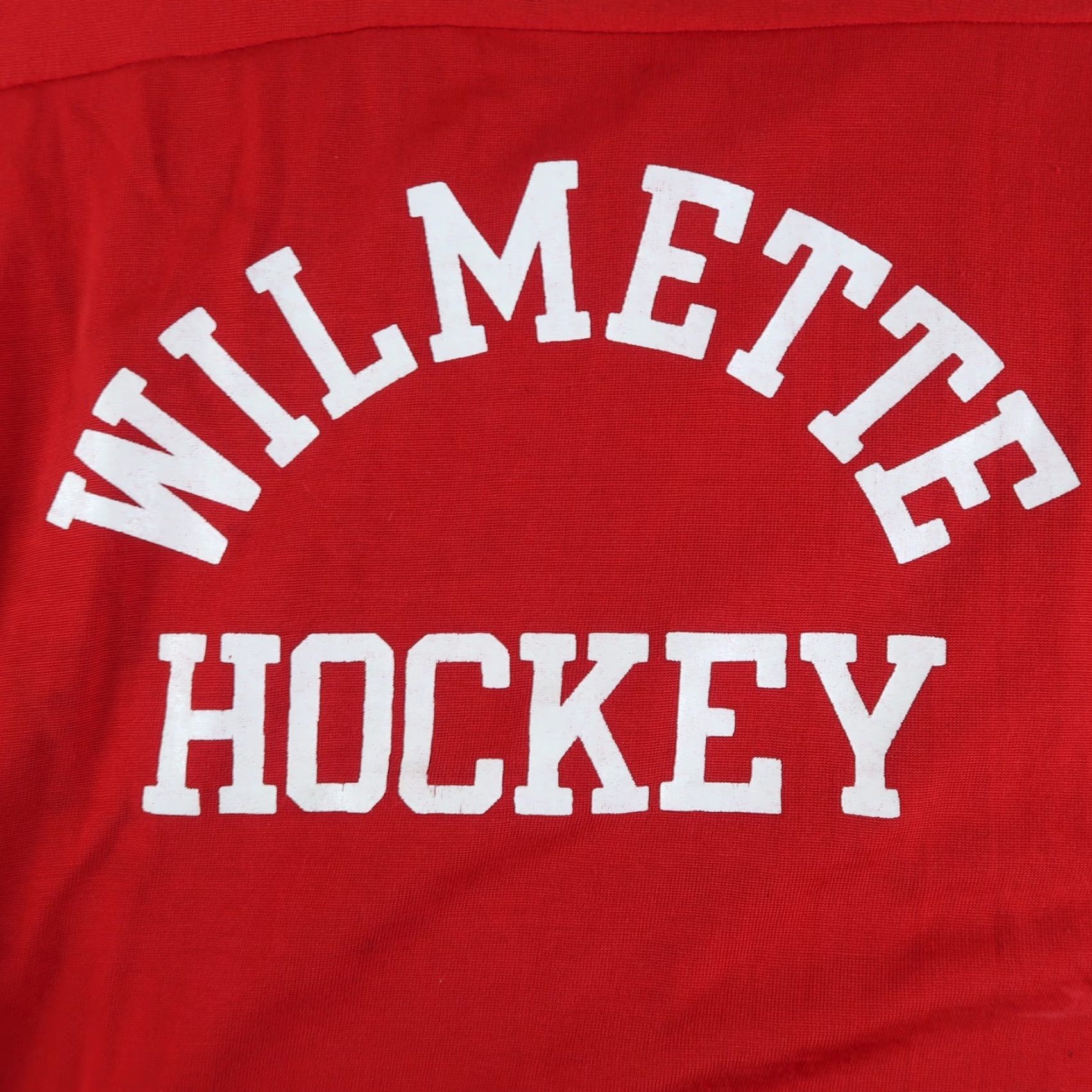 Champion Vintage Wilmette Hockey Jersey T Shirt M Champion Cotton Blend Red 70s Sportswear/Beach Mens Size US M / EU 48-50 / 2 - 6 Thumbnail
