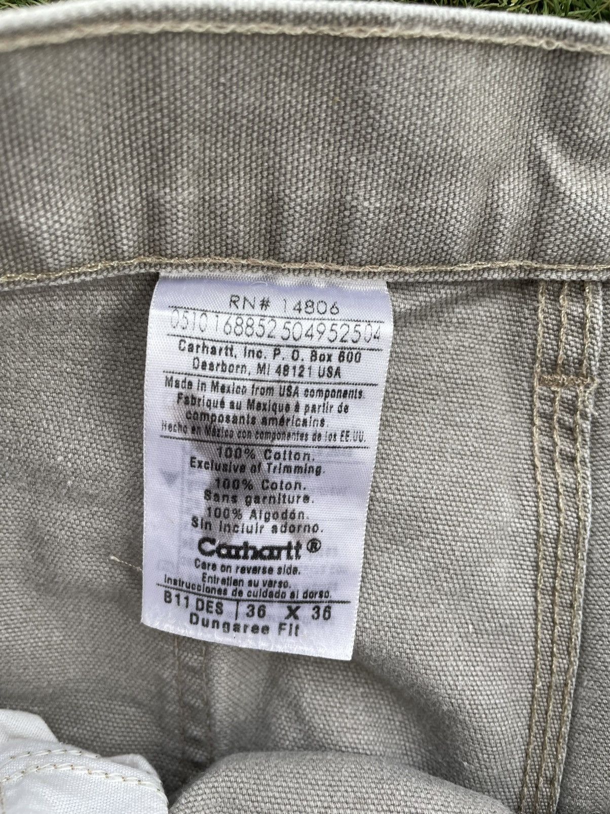 Carhartt Carhartt Mens Carpenter Work Pants 36x36 Gray Canvas B11 DES Size US 36 / EU 52 - 3 Thumbnail